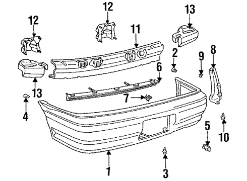 1994 Toyota Tercel Rear Bumper Diagram