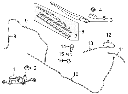 2022 Toyota Prius AWD-e Wipers Diagram 2 - Thumbnail