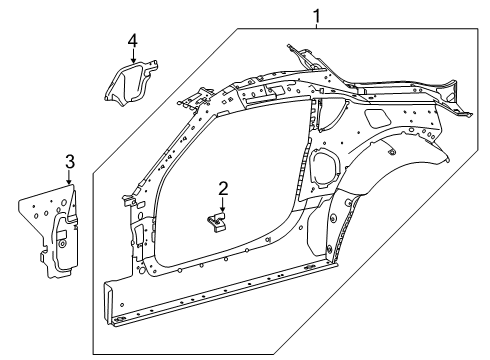 2020 Toyota GR Supra Panel Sub-Assembly, Side Diagram for 61013-WAA01