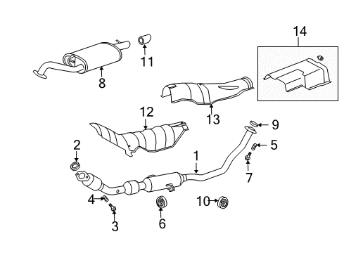 2013 Toyota Corolla Heat Shield, Front Diagram for 58153-12190