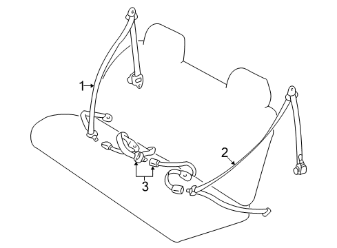 2001 Toyota 4Runner Rear Seat Belts Diagram