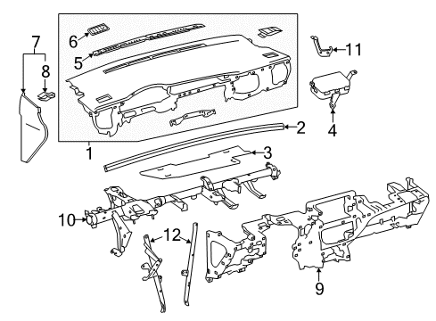 2019 Toyota Corolla Panel Sub-Assembly, Inst Diagram for 55303-02171-C0