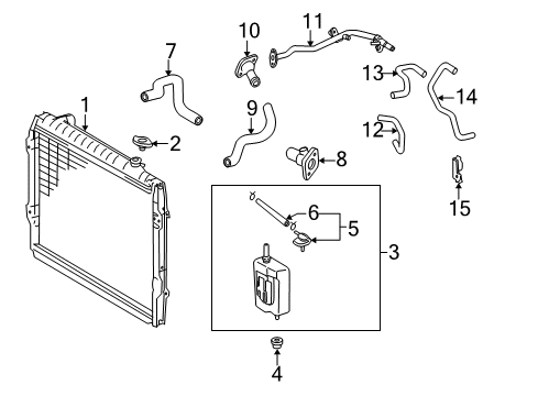 1997 Toyota 4Runner Tank Assy, Radiator Reserve Diagram for 16470-75030