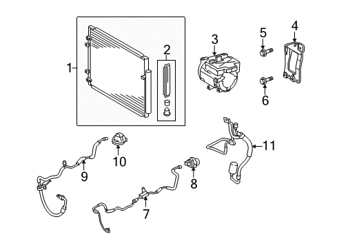 2009 Toyota Highlander Pipe, Cooler Refrigerant Suction, A Diagram for 88717-48130