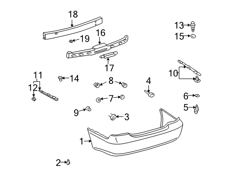 2006 Toyota Camry Rear Bumper Diagram