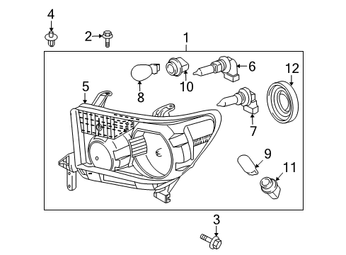 2009 Toyota Sequoia Actuator Sub-Assy, Headlamp Washer, RH Diagram for 85207-0C020