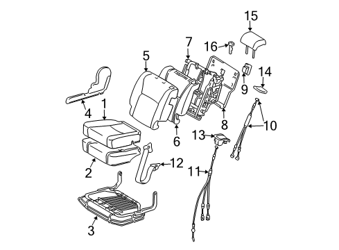 2006 Toyota Highlander Second Row Seats Diagram 4 - Thumbnail