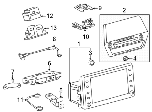 2022 Toyota Highlander Navigation System Components Diagram