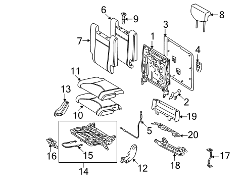 2006 Toyota RAV4 Headrest, Fawn Diagram for 71970-42020-E0