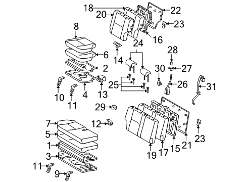 2008 Toyota FJ Cruiser HEADREST Assembly, Rr Se Diagram for 71960-35043-B0