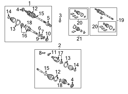 2003 Toyota Camry Drive Axles - Front Diagram 1 - Thumbnail