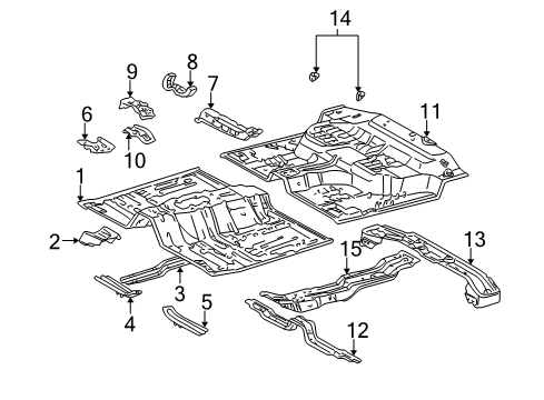 2003 Toyota Tacoma Pan, Rear Floor Diagram for 58311-04900