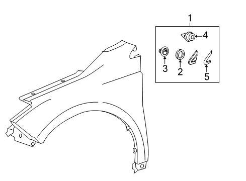 2013 Toyota Avalon Exterior Trim - Fender Diagram