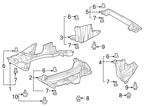 2023 Toyota Prius Splash Shields Diagram