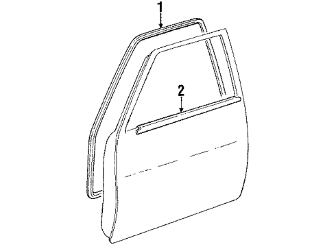 1988 Toyota Pickup Door & Components, Body Diagram