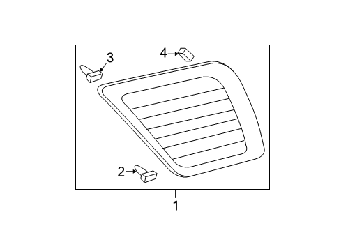 2009 Toyota 4Runner Quarter Panel - Glass & Hardware Diagram