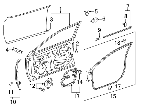 2021 Toyota Avalon Door & Components Diagram 1 - Thumbnail