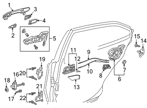 2022 Toyota Highlander Lock & Hardware Diagram 3 - Thumbnail