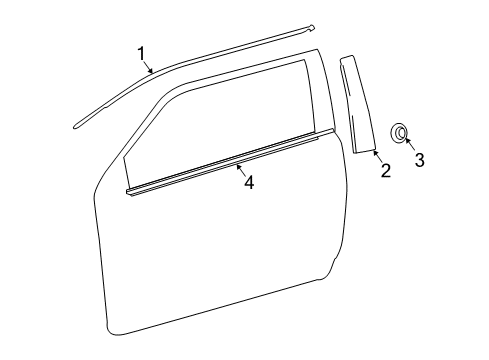 2014 Scion tC MOULDING, Front Door Window Frame Diagram for 75755-21020