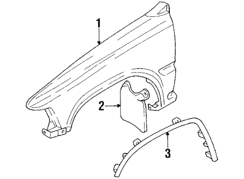 1991 Toyota Pickup Fender & Components Diagram