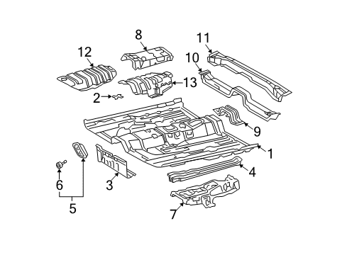 2000 Toyota Avalon Reinforcement, Front Floor Under, Rear Diagram for 57419-07030