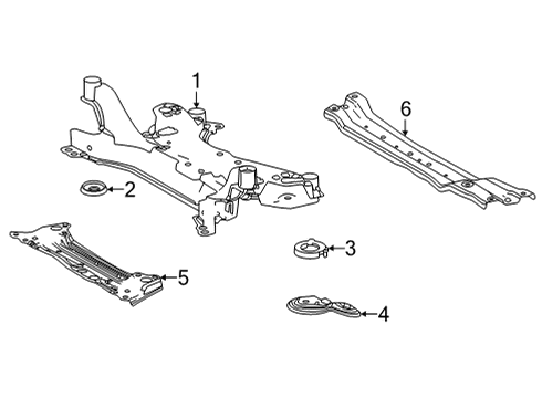 2019 Toyota Mirai CROSSMEMBER Sub-Assembly Diagram for 51201-62010