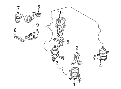 2010 Toyota Camry Engine & Trans Mounting Diagram 2 - Thumbnail