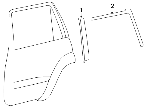 2011 Toyota Land Cruiser Exterior Trim - Rear Door Diagram