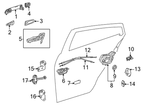 2017 Toyota Mirai Rear Door Lock Assembly, Right Diagram for 69050-62010