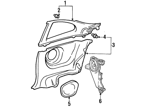 1994 Toyota Celica Interior Trim - Quarter Panels Diagram 2 - Thumbnail