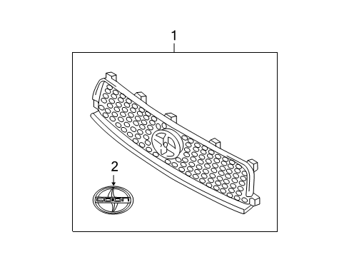 2008 Scion tC Grille Sub-Assembly, Rad Diagram for 53101-21900