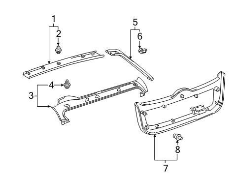 2008 Toyota Prius Interior Trim - Lift Gate Diagram