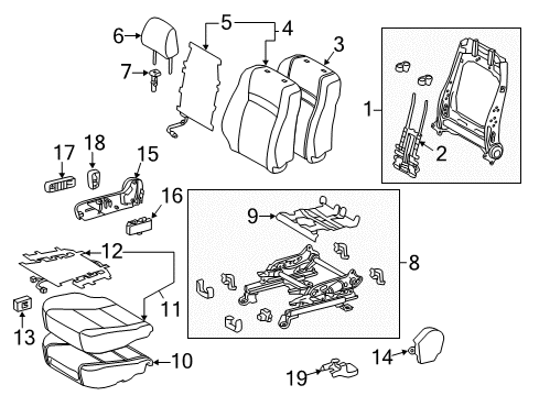 2015 Toyota Camry Cover, Seat Track, R Diagram for 72137-06110-A2