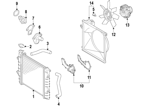 2015 Toyota Tacoma Gasket, Water Pump Cover Diagram for 16124-75030