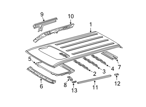 2005 Toyota 4Runner Roof & Components Diagram 1 - Thumbnail