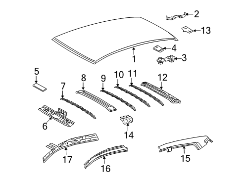 2011 Toyota Matrix Roof & Components Diagram 2 - Thumbnail