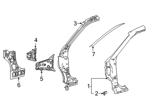 2022 Toyota Highlander Hinge Pillar Diagram