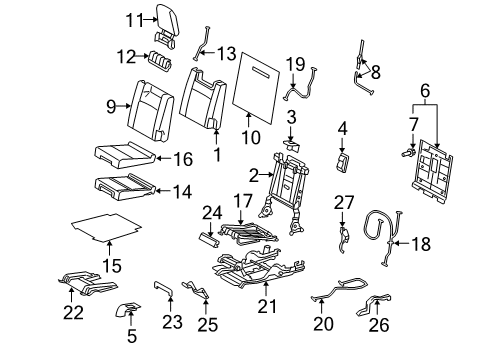 2014 Toyota 4Runner Third Row Seats Diagram 1 - Thumbnail