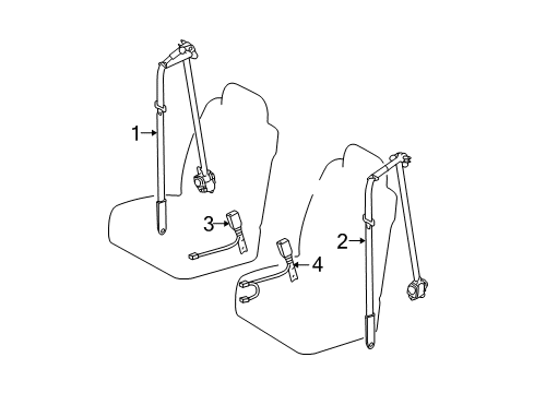 2006 Toyota Solara Front Seat Belts Diagram