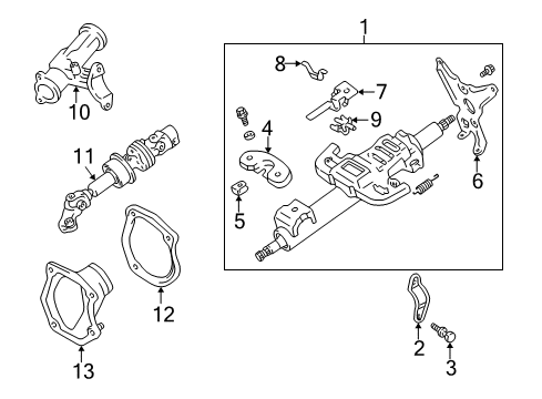 1997 Toyota Camry Post Assy, Steering Diagram for 45250-06300