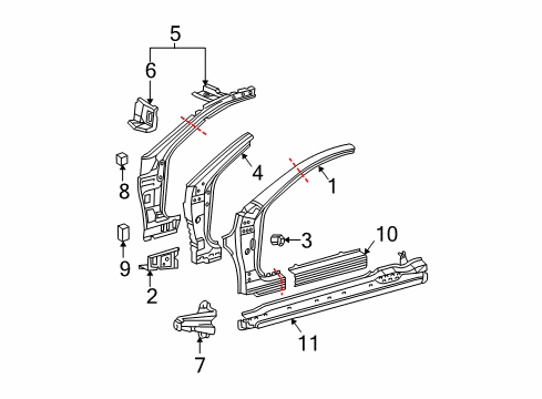 2007 Toyota Solara Hinge Pillar, Rocker Diagram 2 - Thumbnail