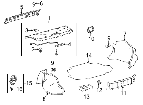 2018 Toyota Corolla Cover Assembly, Luggage Diagram for 64710-02260-C0