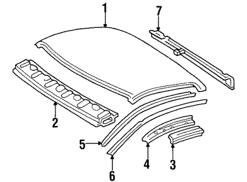 1996 Toyota T100 Roof & Components Diagram 2 - Thumbnail