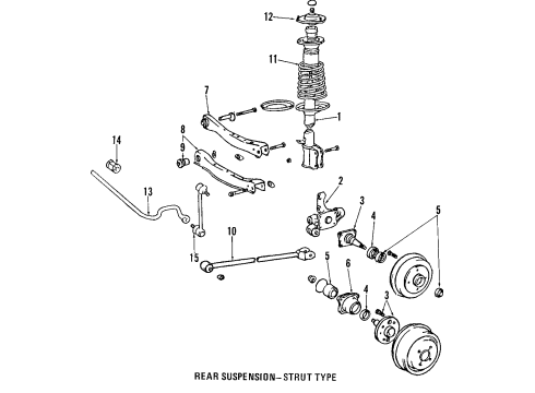 2005 Toyota Camry Strut, Rear Passenger Side Diagram for 48530-A9410