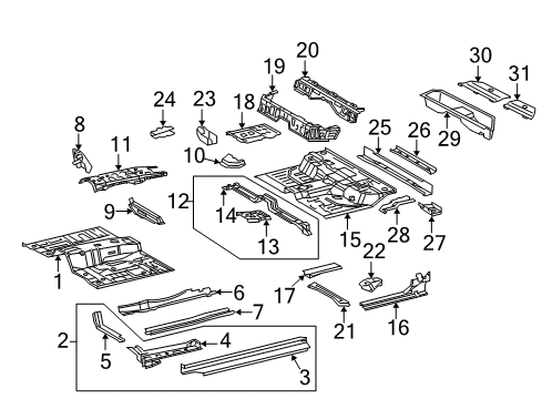 2009 Toyota Tacoma Cab - Floor Diagram 2 - Thumbnail