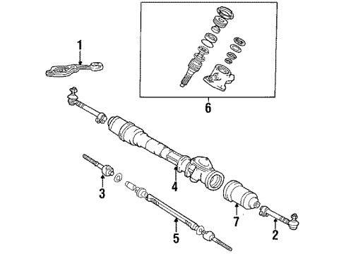 1985 Toyota Corolla Housing, Power Steering Rack Diagram for 44203-12070