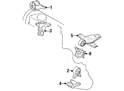 1997 Toyota Tercel Engine & Trans Mounting Diagram