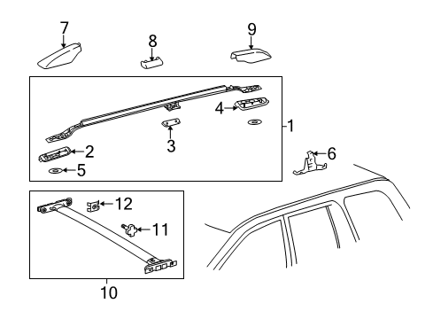 2018 Toyota Land Cruiser Luggage Carrier Diagram