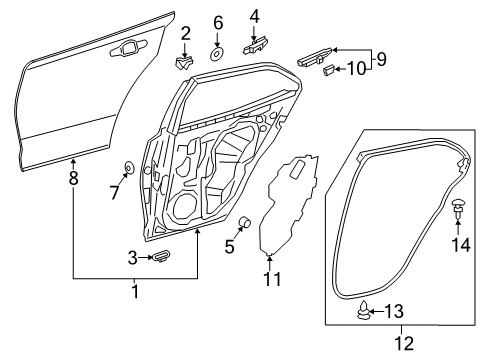 2020 Toyota Corolla WEATHERSTRIP, Rr Doo Diagram for 67871-02310