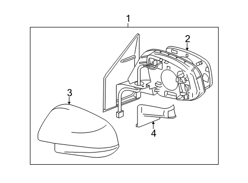 2015 Toyota RAV4 Mirror Glass, Driver Side Diagram for 87961-0R080